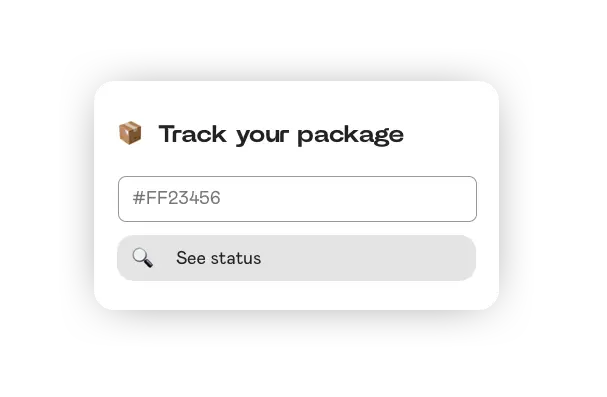 Track your package screen in widget
